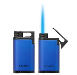 Colibri Belmont Single Flame Cigar Lighter Blue & Black