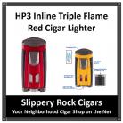 HP3 Inline Triple Flame Daytona Red Cigar Lighter